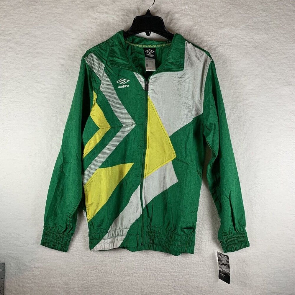 Umbro Premier Diamond Jacket Jelly Men's Small Bean/Golden‎ Kiwi Full Zip 6330